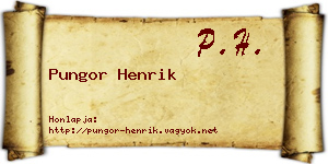 Pungor Henrik névjegykártya